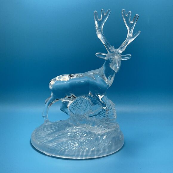 Vtg Crystal Deer Buck Stag Figurine Cristal d'Arques 90's Hunter Cottage - Picture 11 of 14